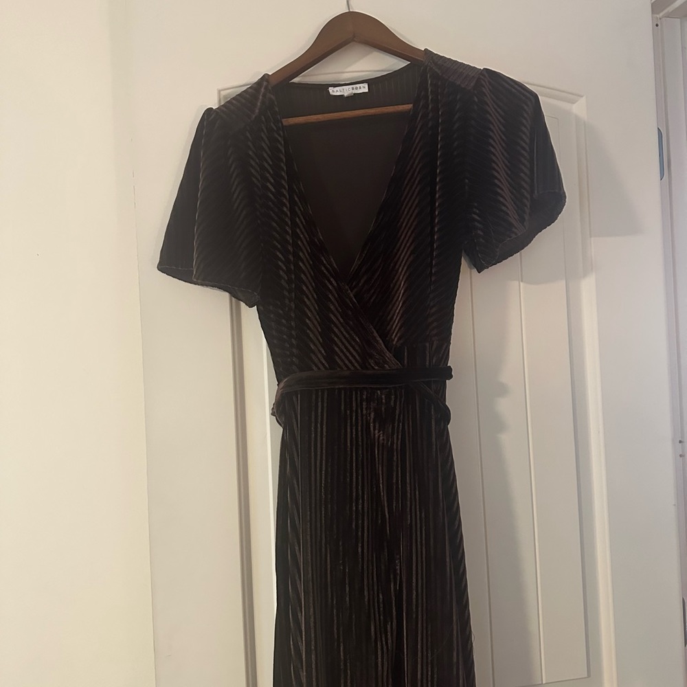 Baltic Born ribbed velvet dress - plum